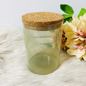 Glazen bokaal met kurkdeksel - 700ml - Cotton
