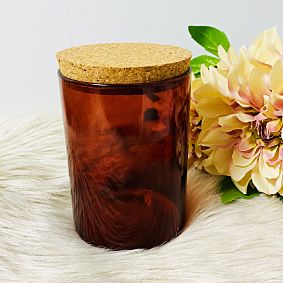 Glazen bokaal met kurkdeksel - 700ml - Terra