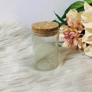Glazen cylinderpotje met kurkdeksel - 8,4cm - Cotton