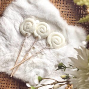 Swirl lolly 6 cm - Wit - per 10 st.