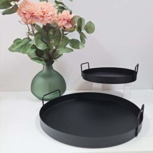 Set van 2 dienbladen Ravenna Zwart - D25+D35 cm