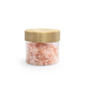 Rond PET potje transparant met Bamboe deksel - 50ml