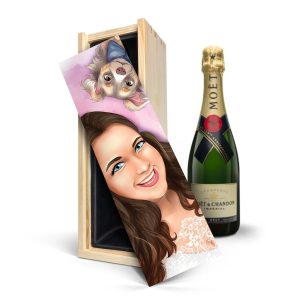 Champagne in kist - bedrukt