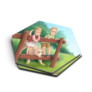 Onderzetters Hexagon - bedrukt