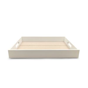 Dienblad - Wit met houten binnenblad (per stuk)