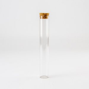 Glazen buisje met kurken dop - 15cm (per stuk)