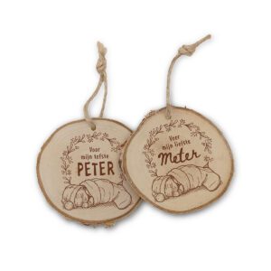 Kerstornament 'Baby in kerstsok' – Voor Meter/Peter