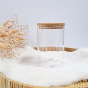 Snoeppot BELLA met houten deksel - H15 cm