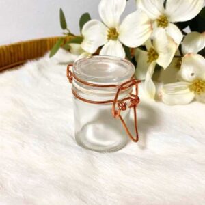 Weckpotje 4,5x6,3 cm met beugelsluiting Rosé goud