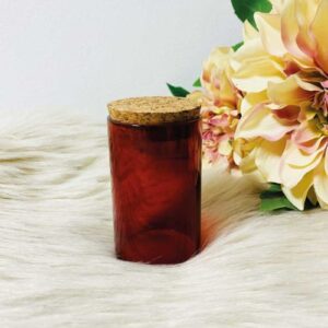 Glazen cylinderpotje met kurkdeksel - 8,4cm - Terra