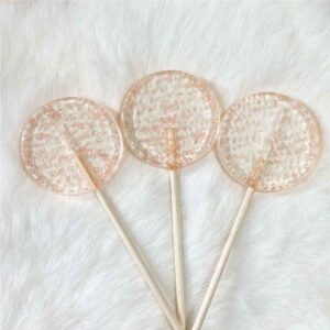 Transparante glitterlolly - 5 cm