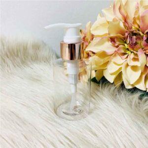 Cylinder zeeppompje met rosé gouden metallic pompje - 100 ml
