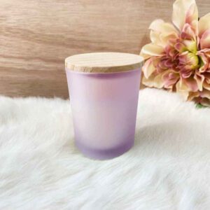 Geurkaarsje houten deksel - Frosted lila