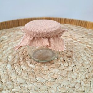 Glazen potje Charlotte - Linnen Creamy Pink